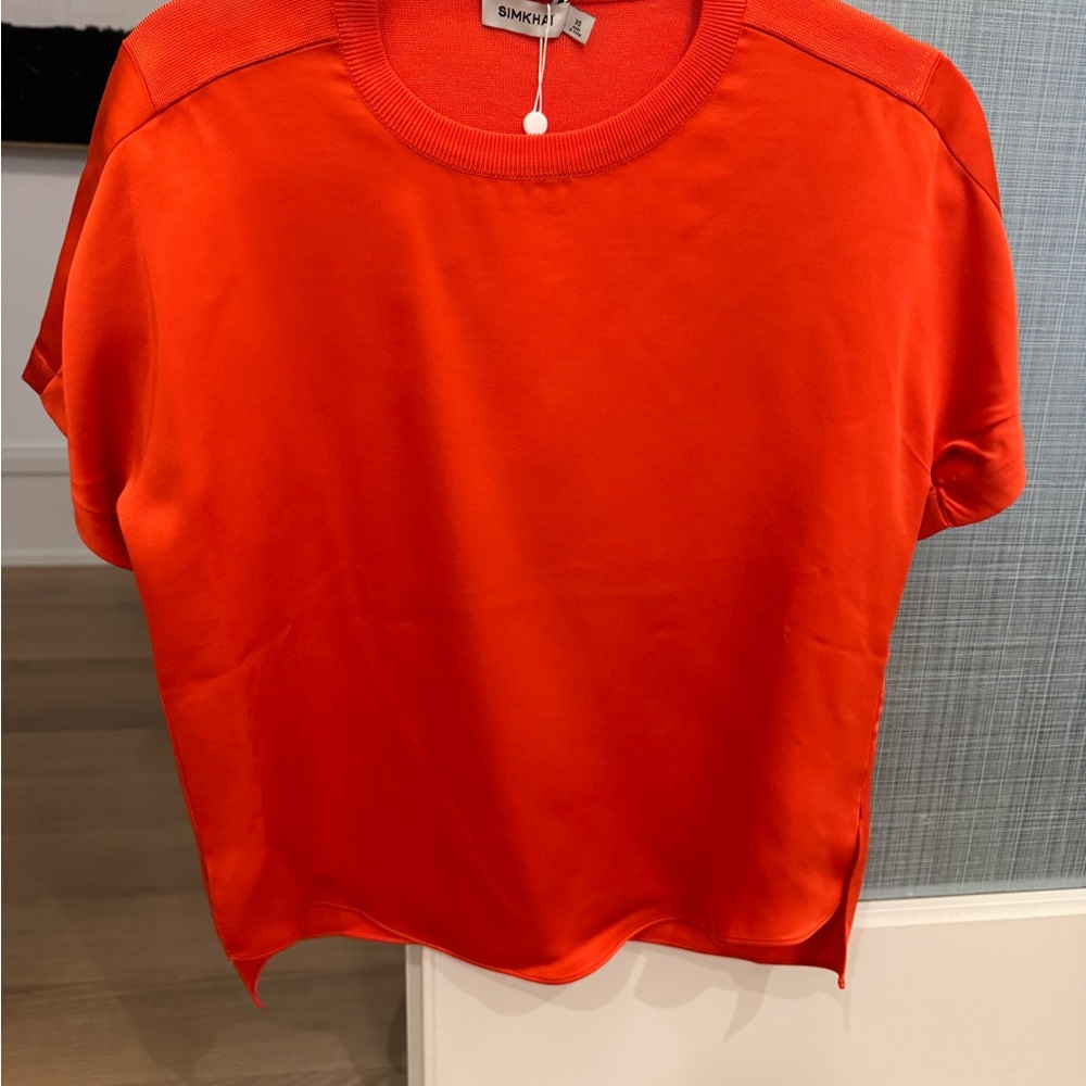 Jonathan Simkhai Orange Boxy T-shirt - Picture 2 of 5
